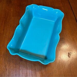Pioneer Woman Ruffled Edge 9" x 13" Turquoise Stoneware Baking Dish Like New